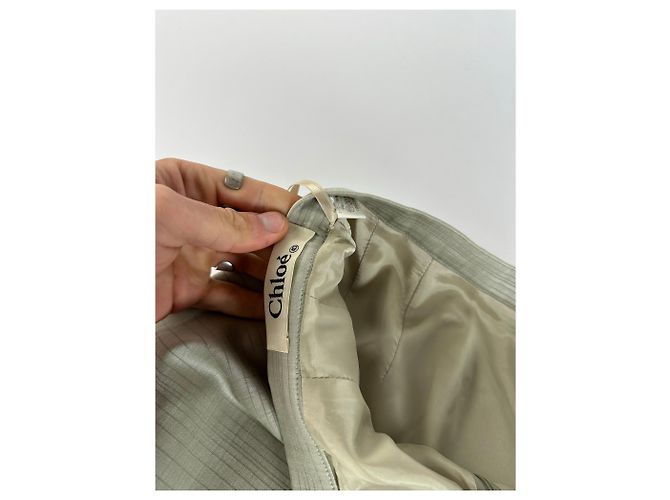 Chloé Vintage Chloe Gestreiftes Twin Set Silber L - Ansicht 13