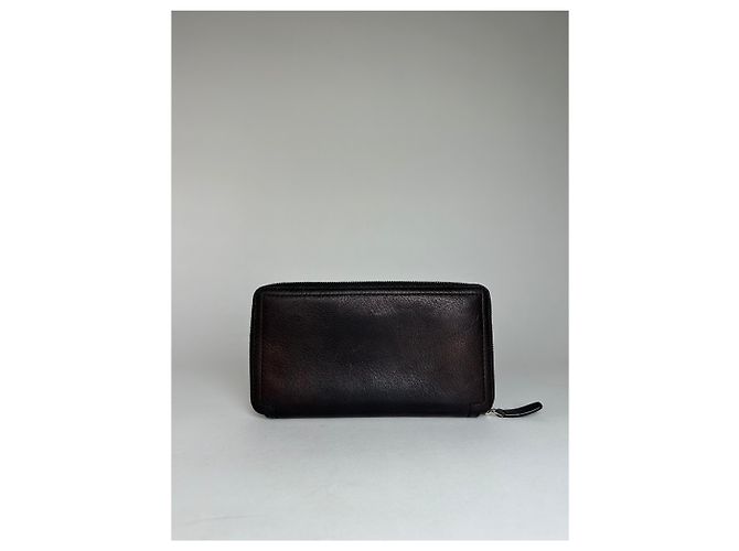 Céline Vintage Celine Paris Locked Long Zippy Wallet Bronze Dark grey - view 2