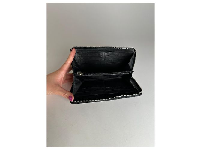 Céline Vintage Celine Paris Locked Long Zippy Wallet Bronze Dark grey - view 5