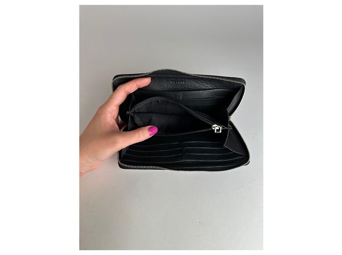 Céline Vintage Celine Paris Locked Long Zippy Wallet Bronze Dark grey - view 7