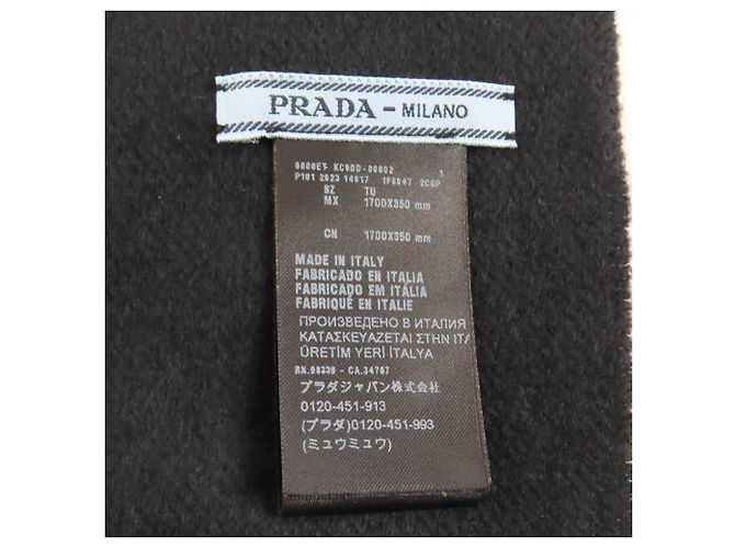 Chal de seda y cachemira negra Prada Negro - vista 7