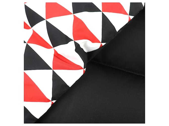 Sciarpa imbottita con cappuccio e logo triangolare Prada Nero Bianco Rosso - vista 6