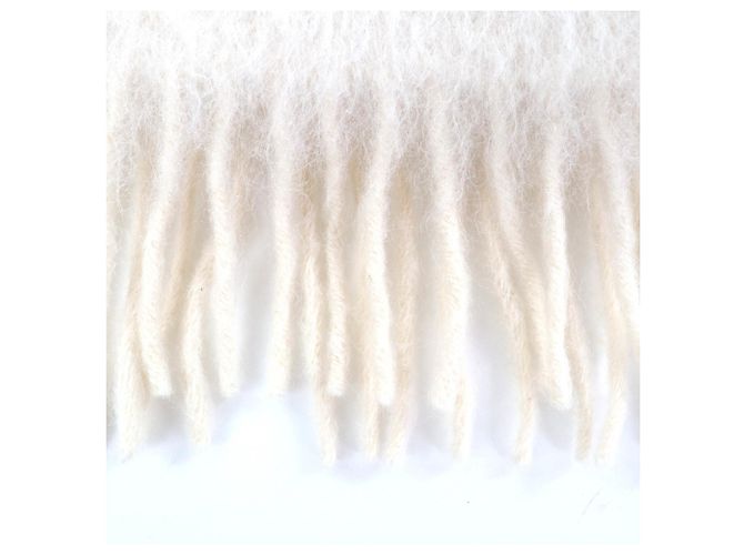 Stola in misto mohair e lana avorio Loewe Crudo - vista 4