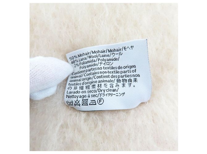Stola in misto mohair e lana avorio Loewe Crudo - vista 7