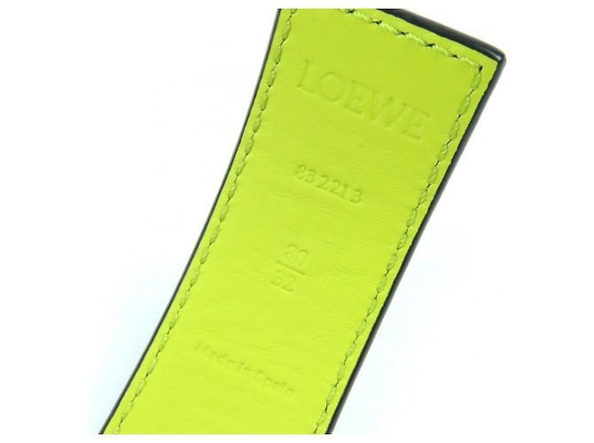 Cinturón de cuero con hebilla Anagram Loewe Verde Amarillo Verde oliva - vista 7