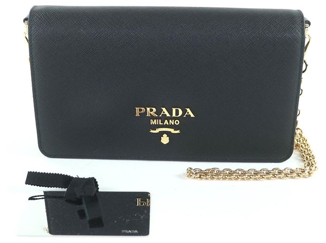 Mini borsa a spalla in pelle Saffiano Prada Nero - vista 2
