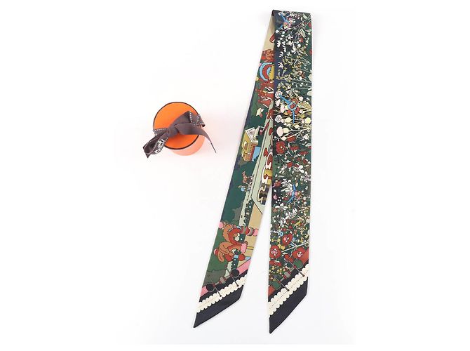 Hermès HERMES Twilly PONY PIT STOP Bufanda de Seda Multicolor - vista 2