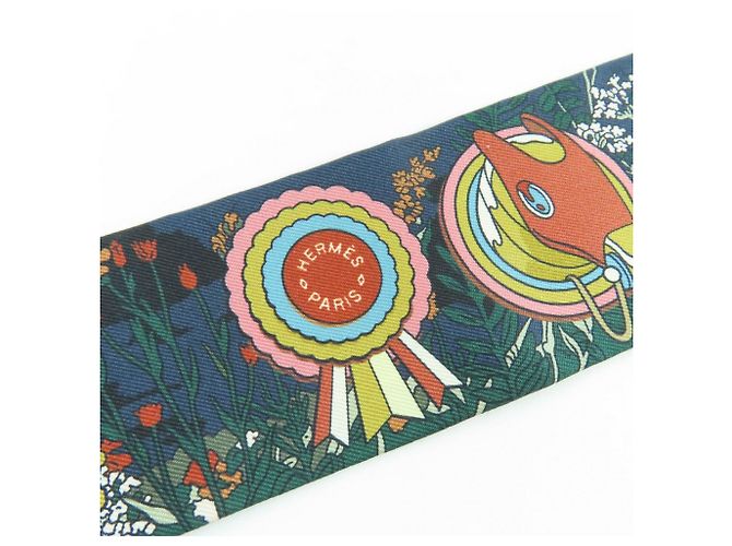 Hermès HERMES Twilly PONY PIT STOP Bufanda de Seda Multicolor - vista 6