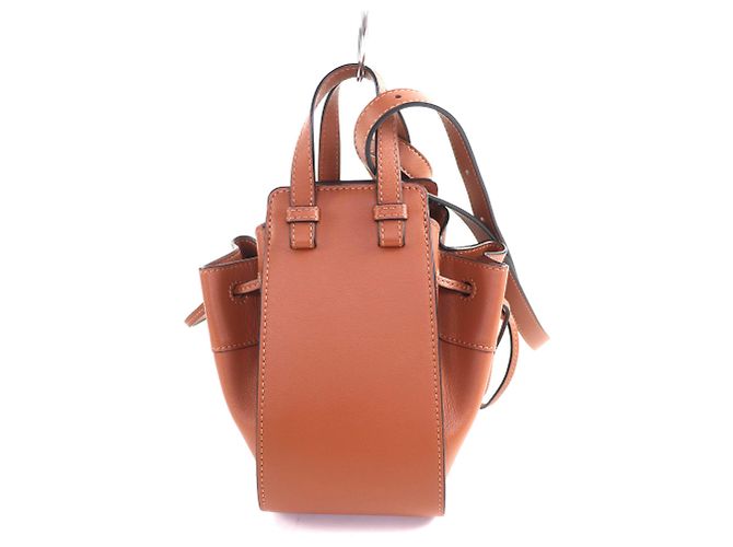 Borsa a spalla mini Hammock in pelle tan con cordino Loewe - vista 2