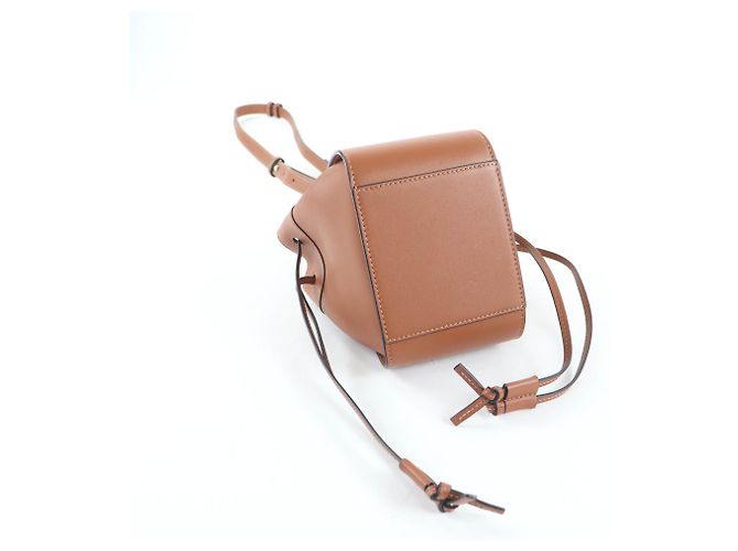 Borsa a spalla mini Hammock in pelle tan con cordino Loewe - vista 3
