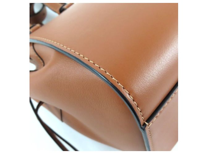 Borsa a spalla mini Hammock in pelle tan con cordino Loewe - vista 6