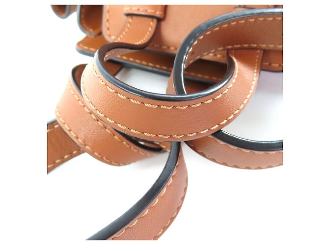 Borsa a spalla mini Hammock in pelle tan con cordino Loewe - vista 7