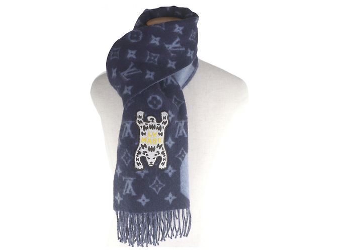 Stola in cashmere Louis Vuitton Blu navy - vista 3