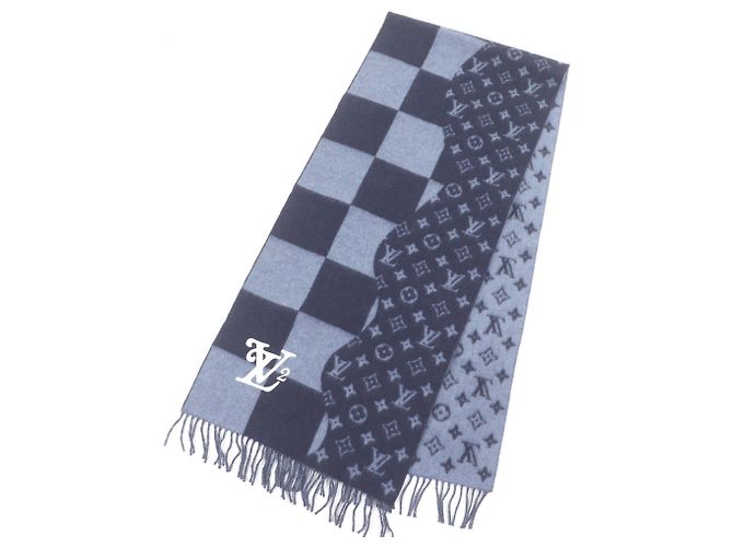 Stola in cashmere Louis Vuitton Blu navy - vista 4