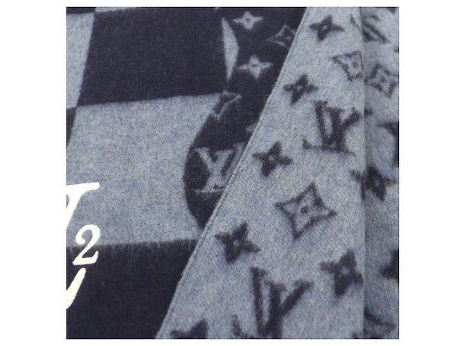 Stola in cashmere Louis Vuitton Blu navy - vista 5