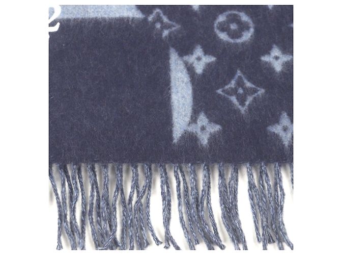Stola in cashmere Louis Vuitton Blu navy - vista 6