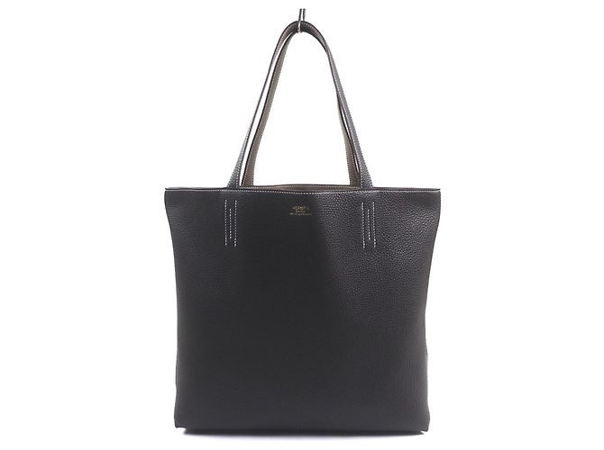 Hermès Borsa Tote Double Sens 45 HERMES Taupe Damier ebene - vista 4