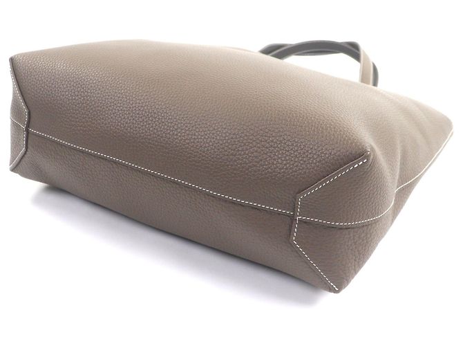 Hermès Borsa Tote Double Sens 45 HERMES Taupe Damier ebene - vista 6