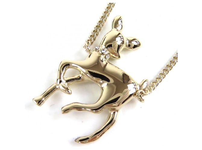 Collana in perle finte con strass Chanel Bambi Coco Mark D'oro - vista 5