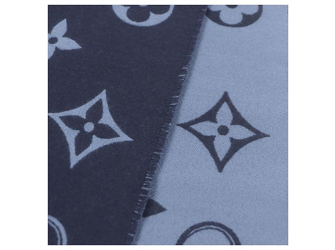 Chal de lana Vivienne Monogram de Louis Vuitton Azul marino - vista 4