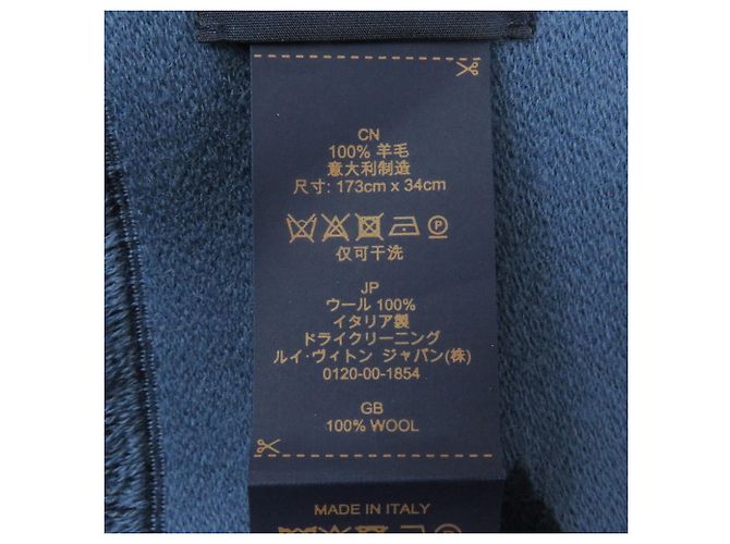 Chal de lana Vivienne Monogram de Louis Vuitton Azul marino - vista 8