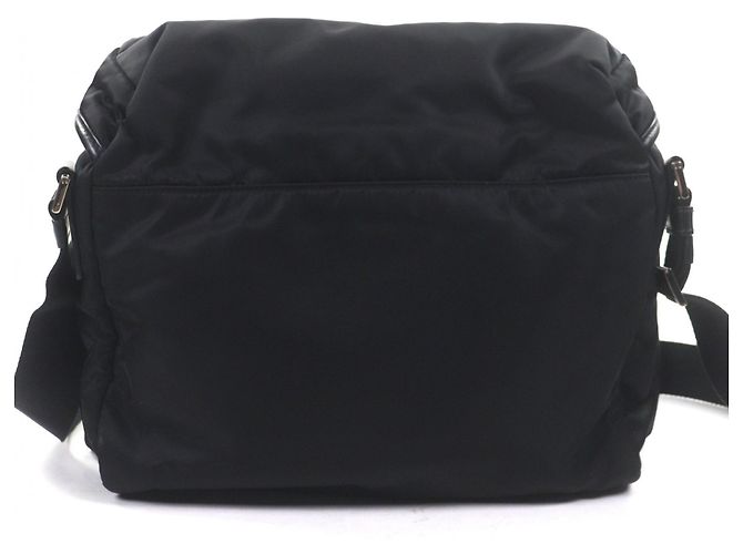 Bolsa de ombro em couro nylon Re-Nylon com logo triangular Prada Preto - vista 3