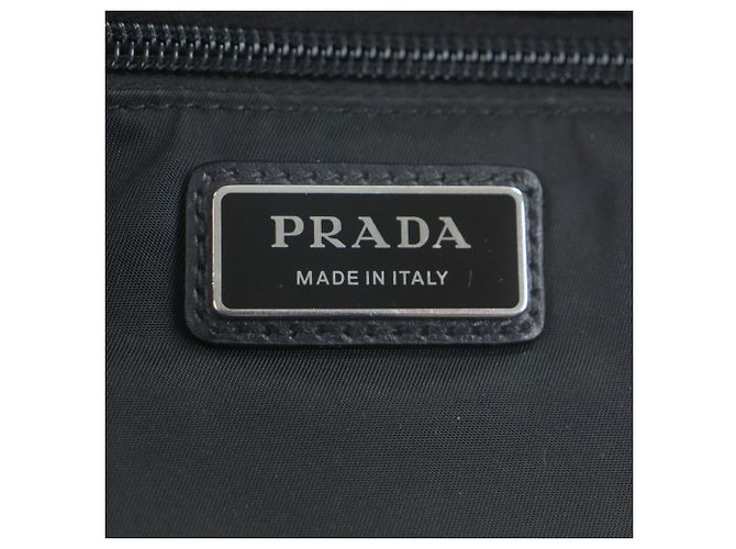 Bolsa de ombro em couro nylon Re-Nylon com logo triangular Prada Preto - vista 8