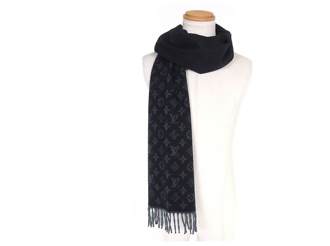 Sciarpa in cashmere e lana Monogram sfumata Louis Vuitton Nero - vista 2