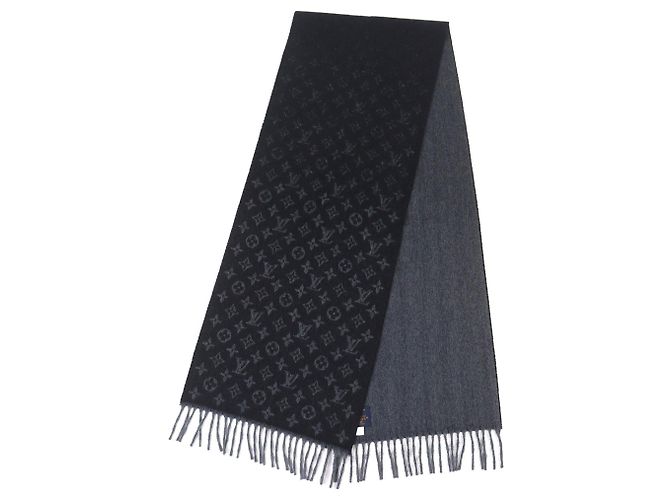 Sciarpa in cashmere e lana Monogram sfumata Louis Vuitton Nero - vista 3