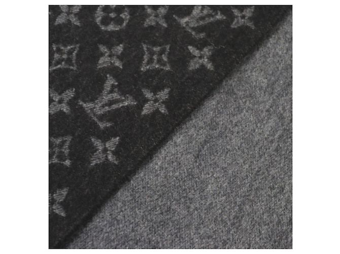 Sciarpa in cashmere e lana Monogram sfumata Louis Vuitton Nero - vista 4