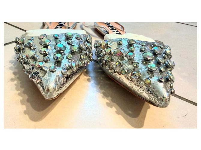 Mules slingback Rochas in pelle argentata 40 Argento - vista 2