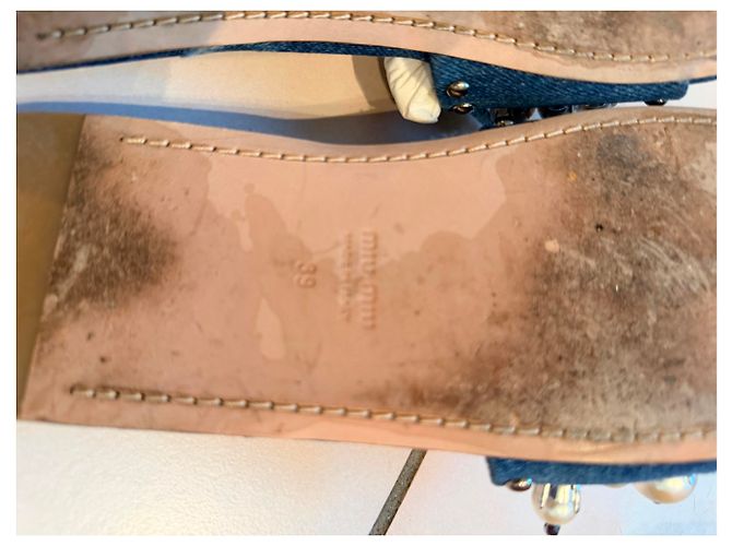 MULES MIU MIU IN DENIM 39 Blu Blu navy - vista 8