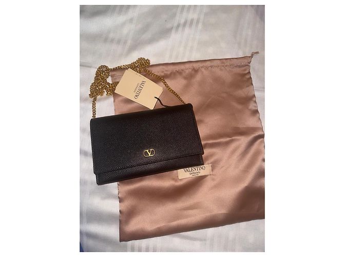 Borsa a tracolla Valentino Garavani in pelle nera Nero - vista 3