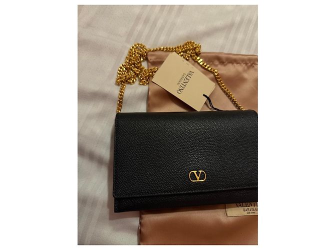 Borsa a tracolla Valentino Garavani in pelle nera Nero - vista 6