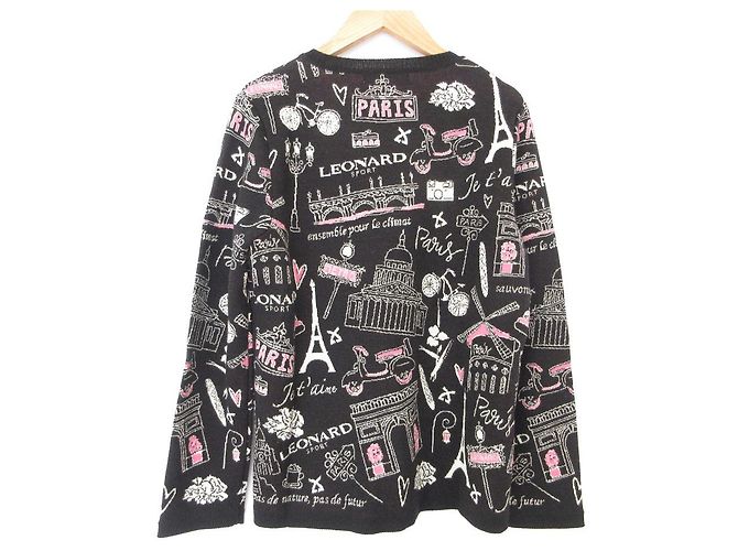 Autre Marque LEONARD SPORT Wollstrickpullover Schwarz Pink - Ansicht 2