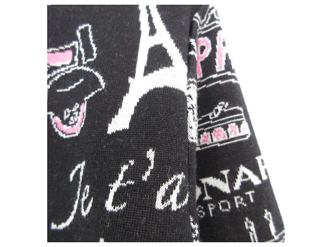 Autre Marque LEONARD SPORT Wollstrickpullover Schwarz Pink - Ansicht 3