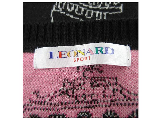 Autre Marque LEONARD SPORT Wollstrickpullover Schwarz Pink - Ansicht 4
