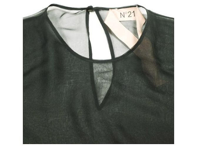 Autre Marque N°21 L2 BLUSA TESSUTO Blusa de seda Negro - vista 6