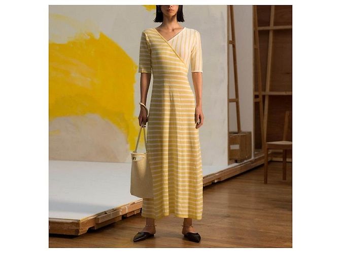 Autre Marque Strickkleid TAN TN22SS021 Gelb - Ansicht 3