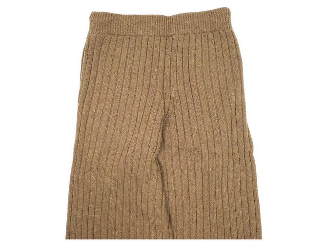 Autre Marque Pantalones anchos fáciles de cachemira y lana ATON Castaño - vista 7