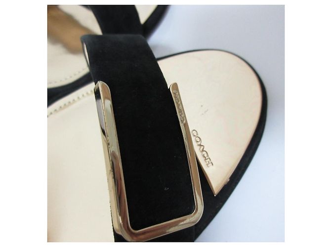 Sandali con tacco alto in nubuck ITL HAMPTON di Coach Nero - vista 14