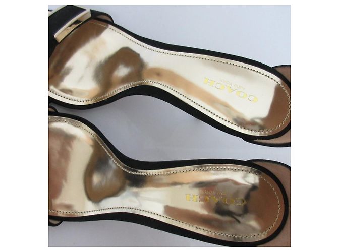 Sandali con tacco alto in nubuck ITL HAMPTON di Coach Nero - vista 5