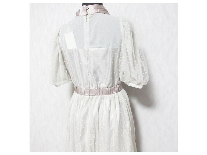 Autre Marque Vestido de tule com poás e gola alta WILLSELECTION Bege - vista 5