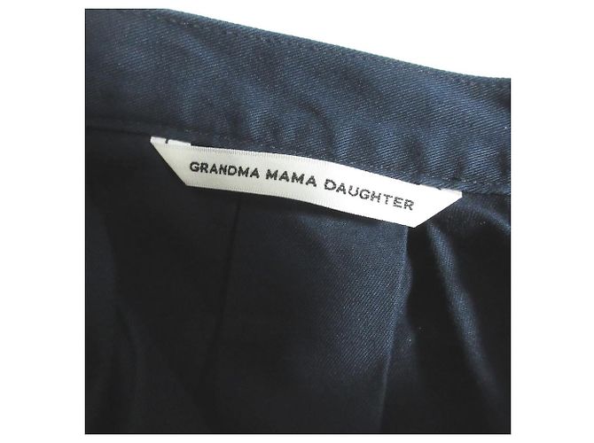 Autre Marque Falda plisada de algodón GRANDMA MAMA DAUGHTER Azul Azul marino - vista 3