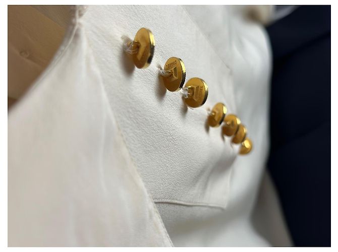 Camisa excepcional de Chanel Crudo Crema Blanco roto - vista 4