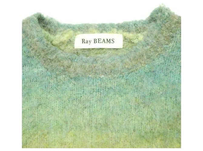 Autre Marque Ray BEAMS Gradation Rundhals-Pullover Strickoberteil Grün - Ansicht 5