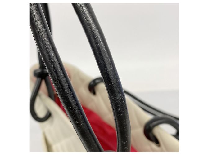 Chanel Cambon Lammnappa Tote Bag Schwarz Weiß - Ansicht 11