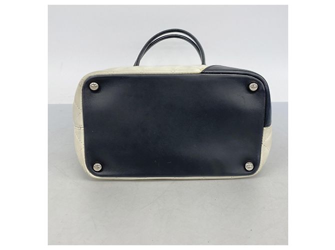 Chanel Cambon Lammnappa Tote Bag Schwarz Weiß - Ansicht 3