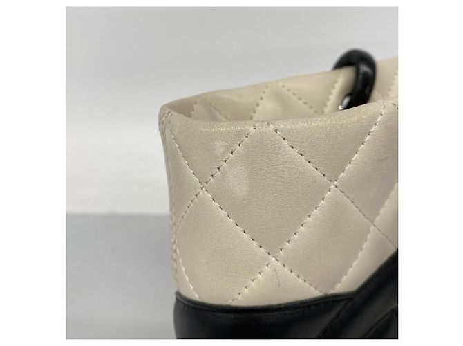 Chanel Cambon Lammnappa Tote Bag Schwarz Weiß - Ansicht 6