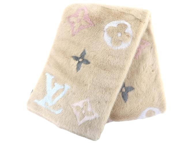 Sciarpa Monogram Minkgram di Louis Vuitton Multicolore Beige - vista 4
